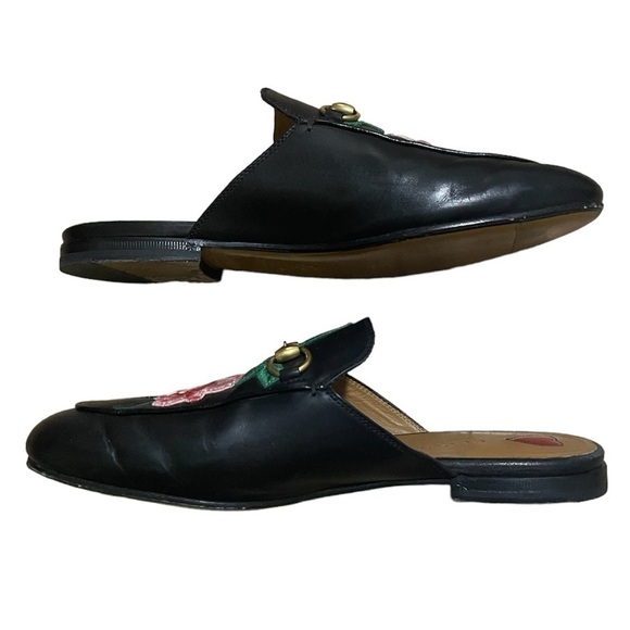 Gucci Princetown Floral Embroidered Loafers Slip On Slippers Mules - Picture 6 of 10